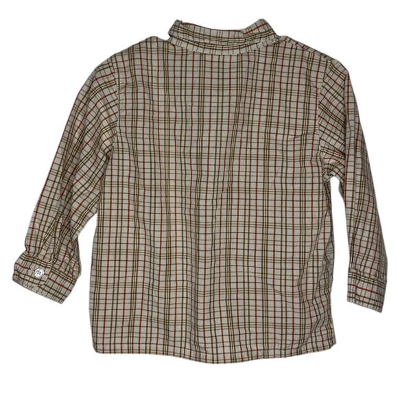 Lttle Bitty Button Down Shirt Baby Boys 24 Months Brown Plaid Long Sleeve - Picture 3 of 4